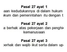 Contoh Perwujudan Kewajiban Pasal 27 Ayat 2